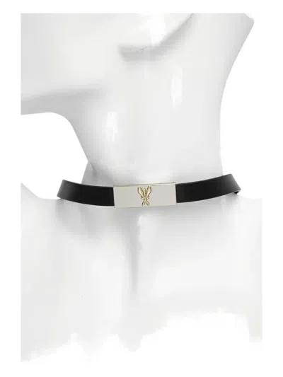 Patrizia Pepe Leather Necklace In Black