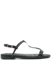 Patrizia Pepe Black Leather Sandal In Black