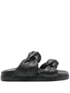 Patrizia Pepe Leather Sandals In Black