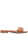 Patrizia Pepe Leather Sandals In Brown