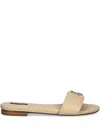 Patrizia Pepe Leather Sandals In Neutral