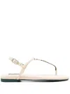 Patrizia Pepe Woman Sandals Off White Size 7 Leather In Neutrals