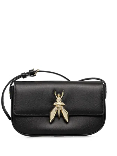 Patrizia Pepe Leather Shoulder Bag In Black