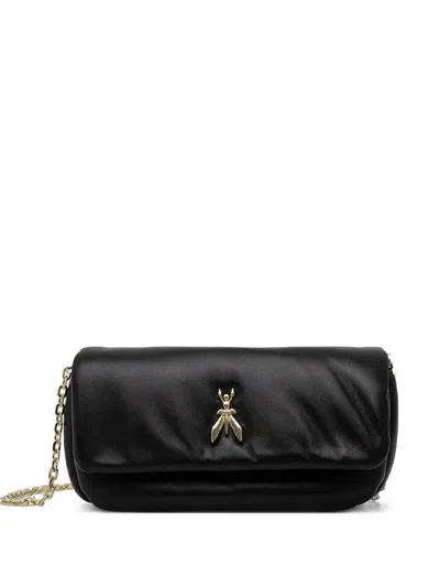 Patrizia Pepe Leather Shoulder Bag In Black