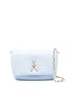 Patrizia Pepe Leather Shoulder Bag In Blue