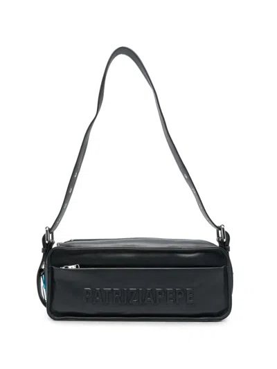 Patrizia Pepe Leather Shoulder Bag In Blue