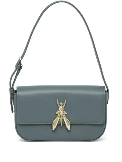 Patrizia Pepe Leather Shoulder Bag In Grey