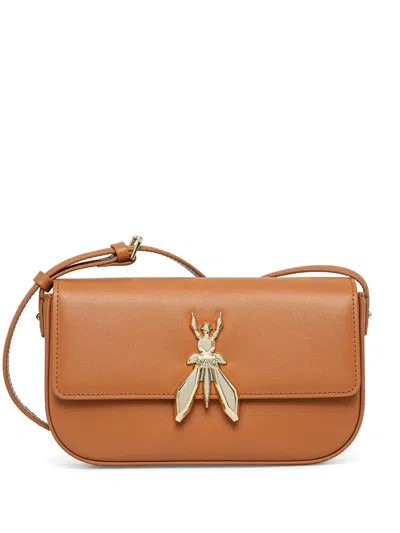 Patrizia Pepe Leather Shoulder Bag In Orange