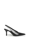 Patrizia Pepe Leather Slingback Shoes With Heel In Black