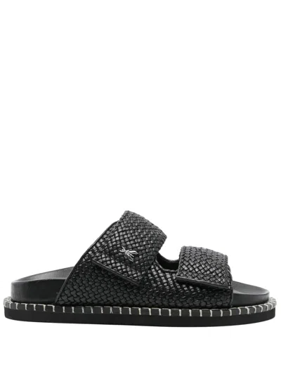 Patrizia Pepe Leather Slippers In Black