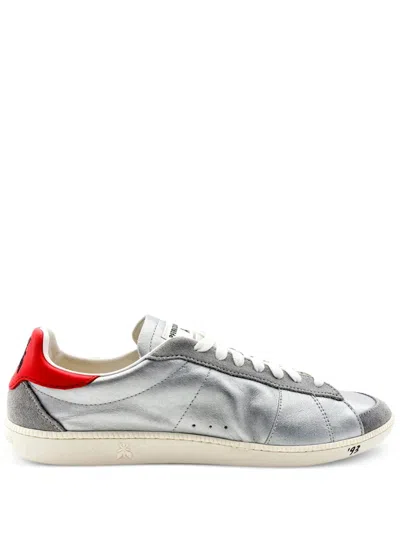 Patrizia Pepe Leather Sneakers In Silver