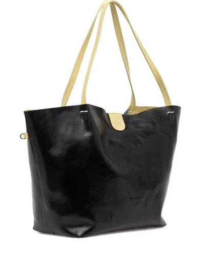 Patrizia Pepe Leather Top-handle Tote Bag In Yellow