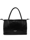 Patrizia Pepe Leather Tote Bag In Black