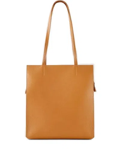 Patrizia Pepe Leather Tote Bag In Brown