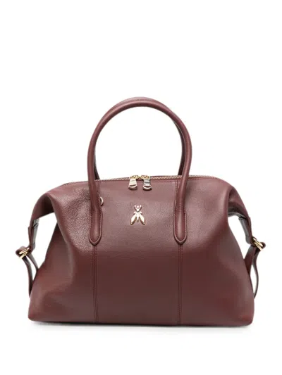 Patrizia Pepe Leather Tote Bag In Brown