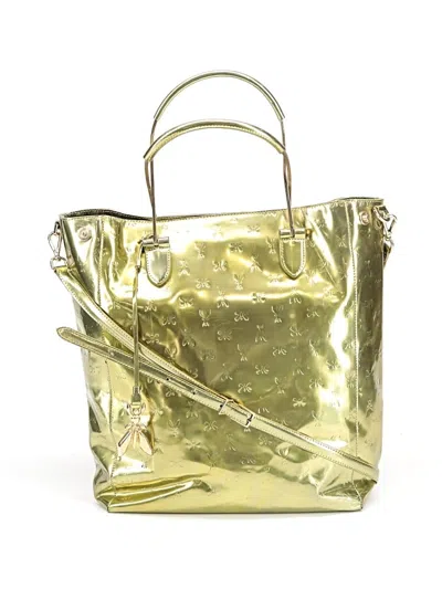 Pre-owned Patrizia Pepe Leather Tote Bag In Gold