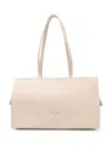 Patrizia Pepe Leather Tote Bag In Neutrals