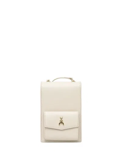 Patrizia Pepe Leather Travel Bag In Neutrals