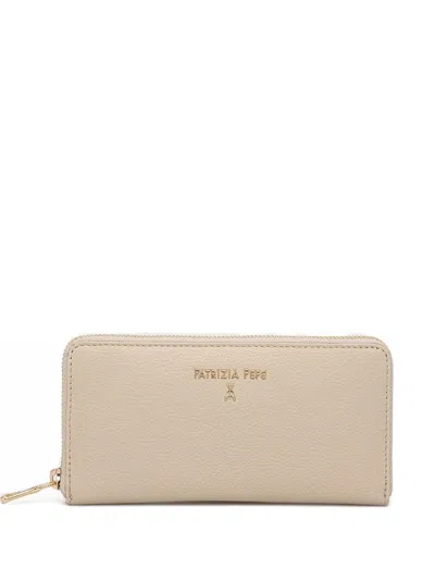Patrizia Pepe Leather Wallet In Beige