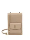 Patrizia Pepe Leather Wallet-on-chain In Neutrals