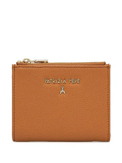 Patrizia Pepe Leather Wallet In Orange