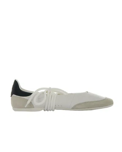 Patrizia Pepe Light And Natural Flat Shoes For Women In White
