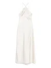 Patrizia Pepe Light Beige Maxi Dress With Keyhole Detail In White