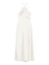 Patrizia Pepe Light Beige Maxi Dress With Keyhole Detail In White