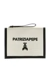 Patrizia Pepe Medium Logo-jacquard Clutch Bag In 中性色