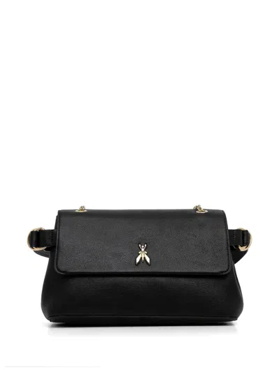 Patrizia Pepe Logo-appliqué Chain Shoulder Bag In Black