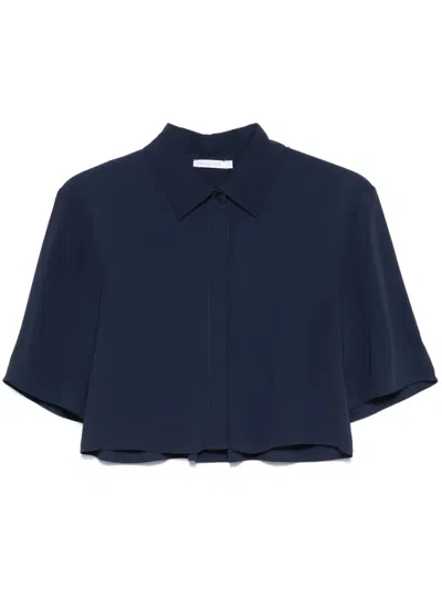 PATRIZIA PEPE LOGO-APPLIQUÉ CROPPED SHIRT