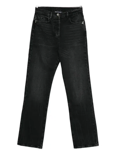 Patrizia Pepe Logo-appliqué Jeans In Black