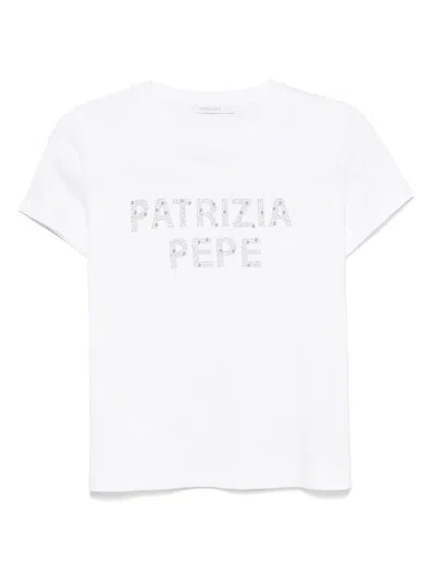 Patrizia Pepe Logo-appliqué T-shirt In White