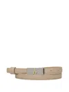 Patrizia Pepe Logo-buckle Belt In Neutrals