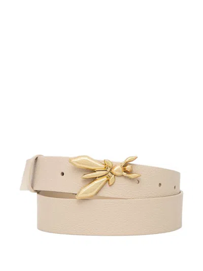 Patrizia Pepe Logo-buckle Belt In Neutrals
