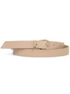 Patrizia Pepe Logo Buckle Belt In Neutrals