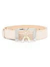 Patrizia Pepe Logo-buckle Belt In Nude