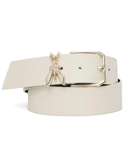 Patrizia Pepe Logo Buckle Belt In Nude
