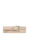 Patrizia Pepe Logo-charm Buckle Belt In Neutral