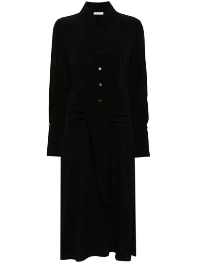 Patrizia Pepe Logo-charm Midi Dress In Black