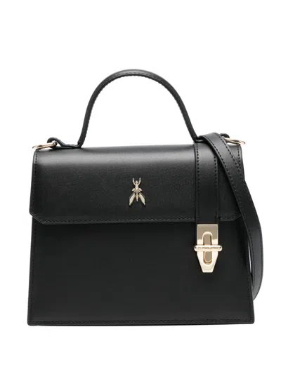 Patrizia Pepe Logo Charm Tote Bag In Black