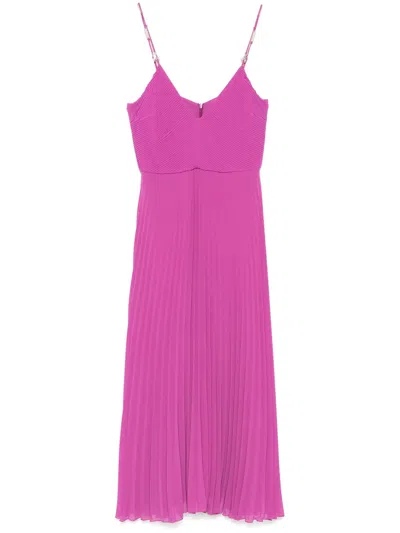 Patrizia Pepe Logo-charms Midi Dress In Purple