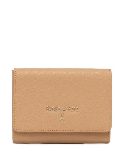 Patrizia Pepe Logo-debossed Wallet In Neutrals
