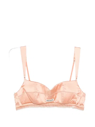 Patrizia Pepe Logo-detail Bra In Orange