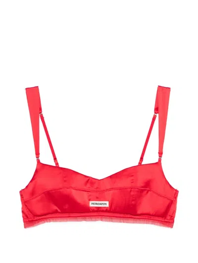 Patrizia Pepe Logo-detail Bra In Red