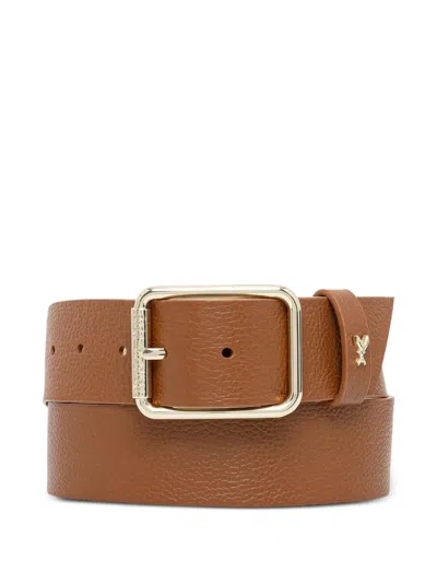 Patrizia Pepe Logo-detail Buckle Belt In Brown