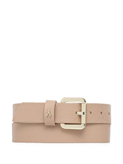 Patrizia Pepe Logo-detail Buckle Belt In Neutral
