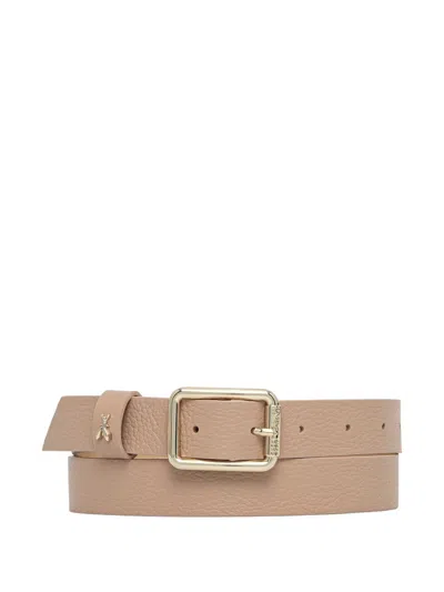 Patrizia Pepe Logo-detail Buckle Belt In Neutral