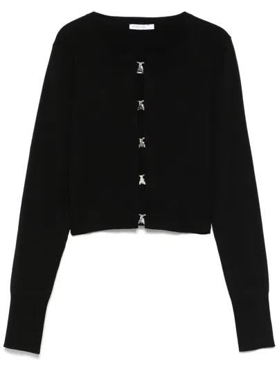 Patrizia Pepe Logo-detail Cardigan In 黑色