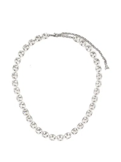 Patrizia Pepe Logo-detail Choker Necklace In Metallic